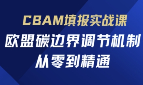 mp20001期-CBAM填报实战课，欧盟碳边界调节机制，从零到精通