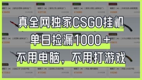 mp20014期-真全网独家CSGO挂G，单日捡漏1k+