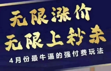 mp20304期-4月12号拼多多线上课，无限涨价，无限上秒杀，4月份最牛逼的强付费玩法