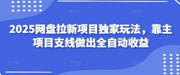 mp20400期-2025网盘拉新项目独家玩法，靠主项目支线做出全自动收益