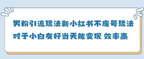 mp20989期-男粉引流玩法(新)，玩法友好做的好当天就能变现