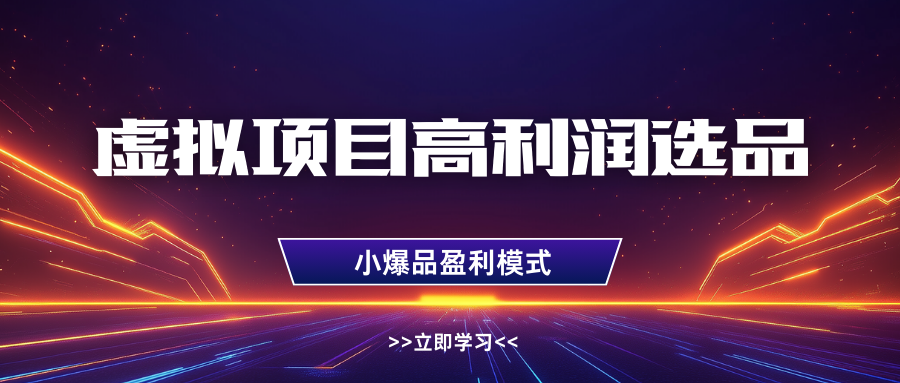 fy13011期-虚拟项目高利润选品方法，单店利润1W+，可多店倍增利润