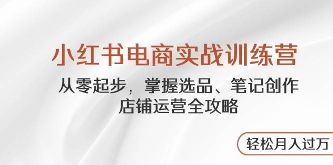 fy13202期-小红书电商实战训练营，从零起步，掌握选品、笔记创作、店铺运营全攻略，轻松月入过万