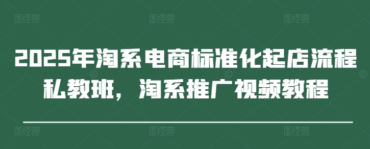 mp21694期-2025年淘系电商标准化起店流程私教班，淘系推广视频教程