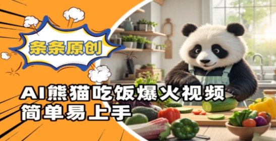 mp21799期-Ai熊猫吃饭爆火视频，条条原创，简单易上手