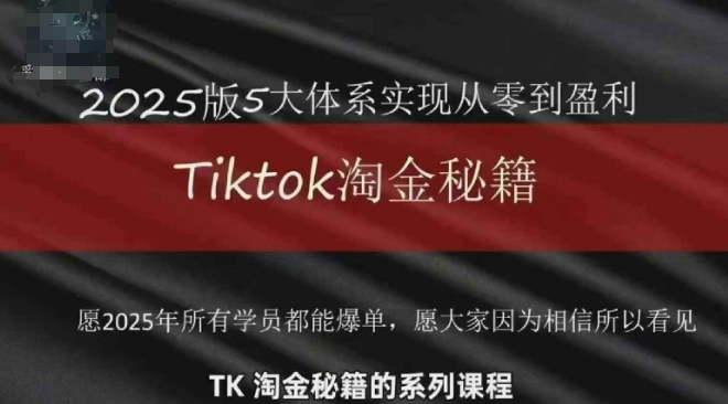 mp22015期-TikTok跨境2025淘金秘籍，​2025TikTok从0到盈利变现
