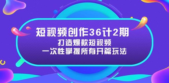 fy13463期-短视频创作36计2期：打造爆款短视频所需的各类开篇技巧，提升视频吸引力