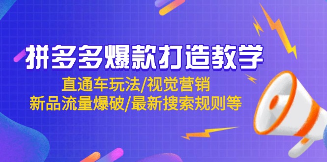 拼多多爆款打造教学:直通车玩法视觉营销新品流量爆破最新搜索规则等-AIGC资源中心
