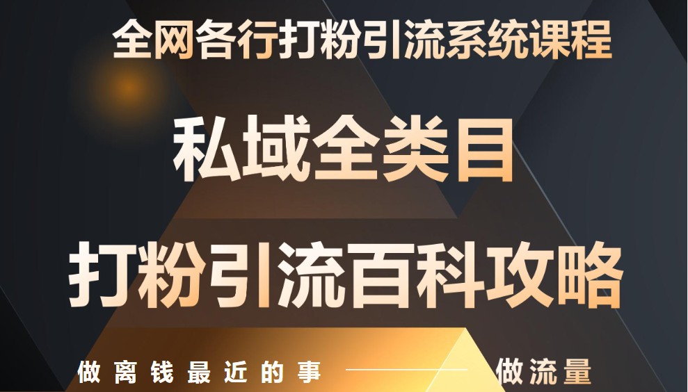 fy13489期-月入9万：全网唯一私域打粉引流神课，零基础手把手带你引流变现