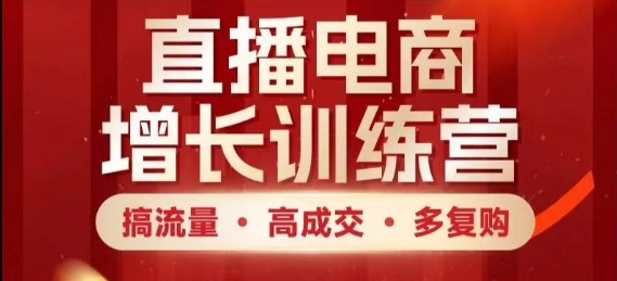 直播电商增长训练营搞流量·高成交·多复购快速上手有思路-AIGC资源中心