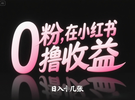0粉在小红书撸收益日入几张-AIGC资源中心