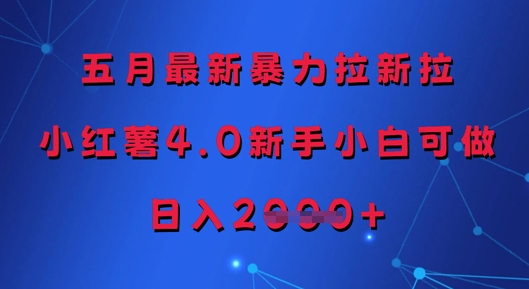 mp22864期-五月最新暴力拉新拉，小红薯4.0新手小白可做，日入多张