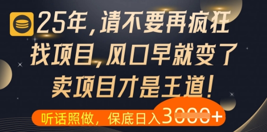 什么？25年你还在疯狂找项目做醒醒吧看完这些你全都懂了-AIGC资源中心