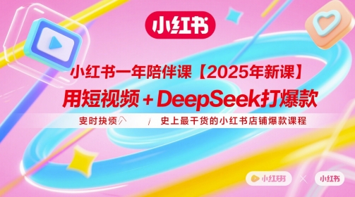 小红书一年陪伴课【2025年新课】用短视频+deepSeek打爆款史上最干货的小红书店铺爆款课程-AIGC资源中心
