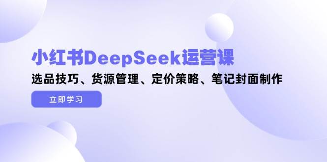 fy13678期-小红书DeepSeek运营课，选品技巧、货源管理、定价策略、笔记封面制作