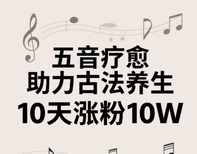古法五音养生教程五音疗愈的视频的制作方法24小时就能学会作者10天涨粉10W-AIGC资源中心