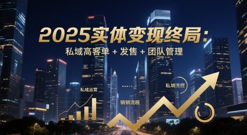 2025实体变现终局:私域高客单+发售+团队管理-AIGC资源中心