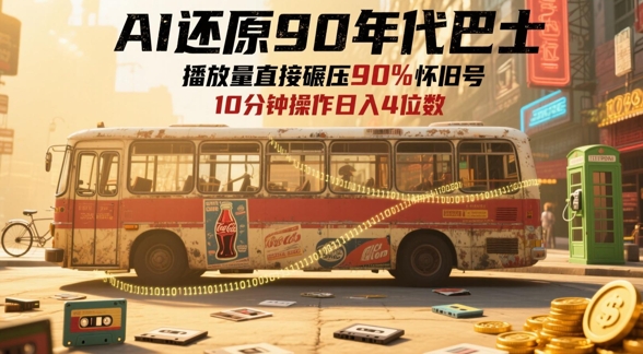 AI还原90年代巴士一帧就让70后泪崩播放量直接碾压90%怀旧号每天操作十分钟日入四位数-AIGC资源中心