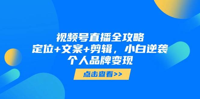 fy13856期-视频号直播全攻略，定位+文案+剪辑，小白逆袭个人品牌变现