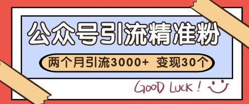 mp23954期-公众号精准粉引流玩法，2个月3000+精准粉，变现30个W