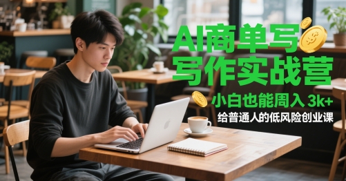 mp24067期-AI商单写作实战营，小白也能周入3k+，给普通人的低风险创业课