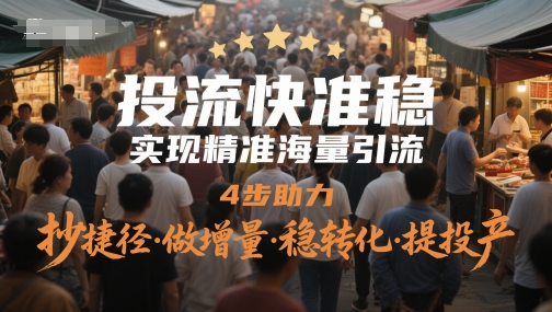 mp24158期-投流快准稳，实现精准海量引流，4步助力，抄捷径·做增量·稳转化·提投产
