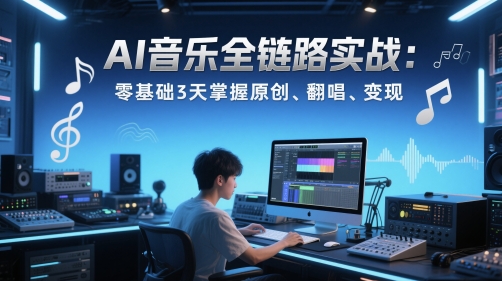 mp24267期-AI音乐全链路实战变现课：零基础3天掌握原创、翻唱、变现