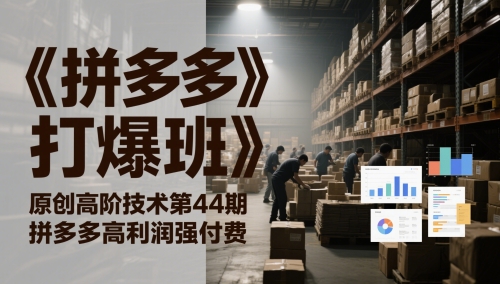 mp24380期-《拼多多打爆班》原创高阶技术第44期，拼多多高利润强付费