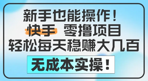 mp24387期-新手也能操作，快手零撸挣米，轻松每天挣2-5张，完全无成本