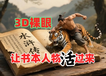 mp24554期-书本人物裸眼3D视频，新的玩法，流量超猛，保姆级教程