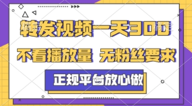 mp24561期-转发视频一天3张+，正规平台放心做，不看播放量，不看粉丝量，一个任务几分钟完成