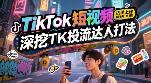 mp24780期-TikTok短视频带货线上课，深挖TK投流达人打法