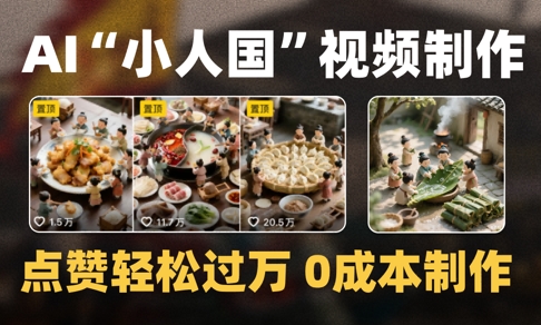 mp24787期-爆款1000W+播放微缩景观迷你小人国AI视频0成本制作全流程教学