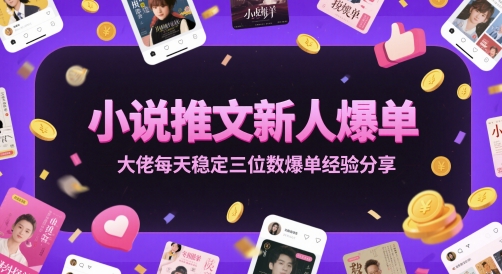 mp24868期-小说推文新人爆单大佬每天稳定三位数爆单经验分享