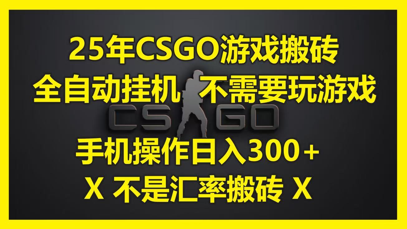 fy14222期-25年CSGO游戏搬砖，全自动挂机，不需要玩游戏，手机操作日入300+。(不是汇率搬砖)
