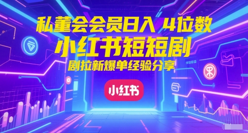mp25001期-私董会会员日入4位数小红书红果短剧拉新爆单经验分享