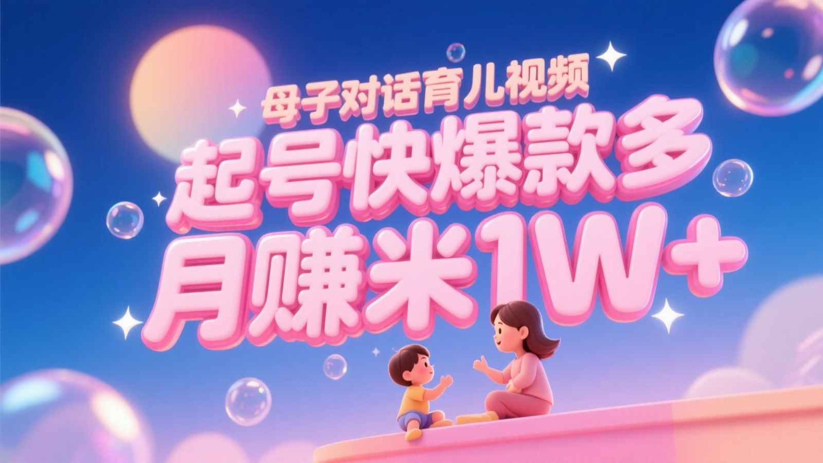 fy14338期-AI生成母子对话育儿类视频，起号快爆款多，小白宝妈轻松学，多渠道变现，月赚米1W+