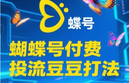 mp25400期-2025蝴蝶号付费投流豆豆打法，助新手快速掌握付费流量撬动自然流的核心玩法