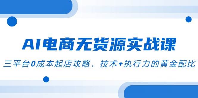 fy14421期-AI电商无货源实战课，三平台0成本起店攻略，技术+执行力的黄金配比