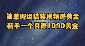 mp26179期-简单搬运搞笑视频挣美金，新手一个月入1k美金