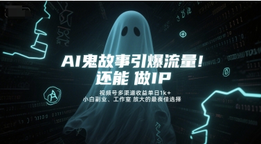 mp26227期-AI鬼故事引爆流量，还能做IP，视频号多渠道收益单日1k+，小白副业、工作室放大的最佳选择