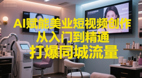mp26530期-AI赋能美业短视频创作，从入门到精通，打爆同城流量，超级AI工具短视频实操落地