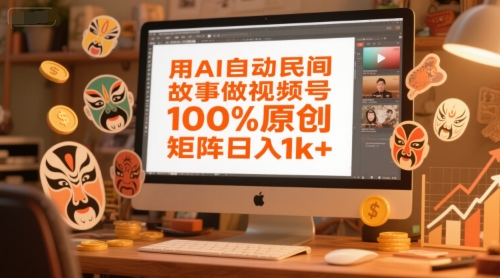 mp26768期-用AI自动民间故事做视频号，100%原创，矩阵日入1k+