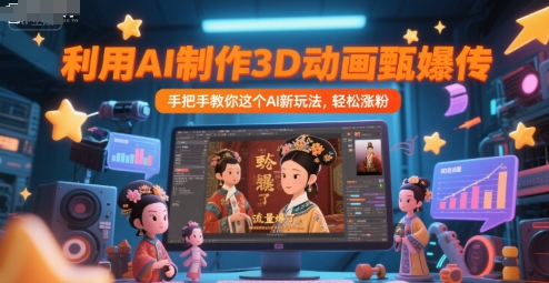 mp26989期-利用AI制作3D动画甄嬛传，流量爆了，手把手教你这个AI新玩法，轻松涨粉