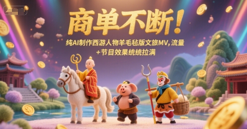mp27110期-商单不断！纯AI制作西游人物羊毛毡版文旅MV，流量+节目效果统统拉满