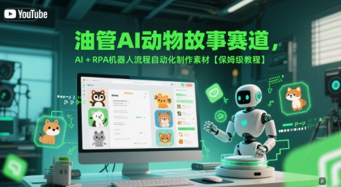 mp27111期-油管AI动物故事赛道，AI+RPA机器人流程自动化制作素材【保姆级教程】