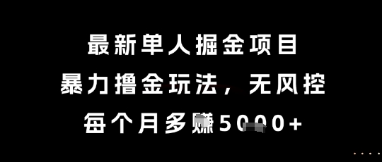 mp27235期-最新单人掘金项目，暴力撸金玩法，无风控，每个月多挣5k+