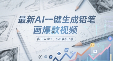 mp27529期-最新AI一键生成铅笔画爆款视频，多平台分发，日 入1k+，小白轻松上手