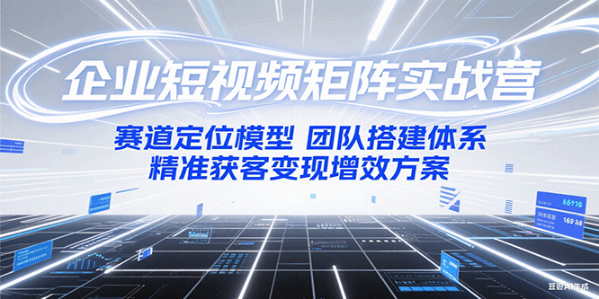 fy15157期-企业短视频矩阵实战营：赛道定位模型+团队搭建体系+精准获客变现增效方案