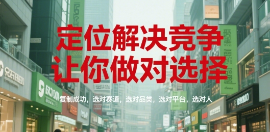 mp28116期-定位解决竞争，让你做对选择，复制成功，选对赛道，选对品类，选对平台，选对人